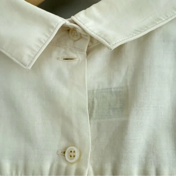 Vintage Foxcroft for Women Pleated Blouse Butter Cream Yellow 12 - Picture 6 of 9